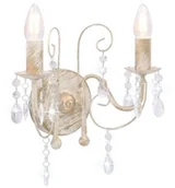 Lampy sufitowe - GSTORE Lampa ścienna z koralikami antyczna biel 2 żarówki E14 GS-281590 - miniaturka - grafika 1