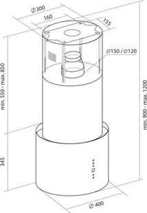 Toflesz OK-4 Cylinder Inox - Okapy kuchenne - miniaturka - grafika 4