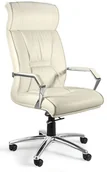 Fotele i krzesła biurowe - Unique Meble Fotel biurowy CELIO skóra naturalna beż - miniaturka - grafika 1