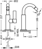 Baterie bidetowe - Tres Project Colors Bateria bidetowa czarny mat 21122401NM - miniaturka - grafika 1