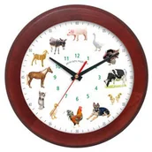 Zegary - Atrix Zegar drewniany z głosami zwierząt rondo 2 ATW301ZW2 - miniaturka - grafika 1