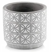 Pozostałe akcesoria do uprawy roślin - Szara betonowa osłonka na doniczkę walec Etno - miniaturka - grafika 1