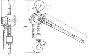 220 Wciągnik łańcuchowy dźwigniowy łańcuch Galla wysokość podnoszenia 1,5m udźwig 3,2 T) 22076940 76940-uniw - Wciągarki - miniaturka - grafika 2