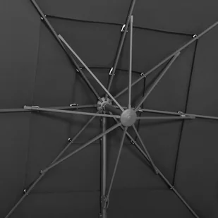 vidaXL 4-poziomowy parasol na aluminiowym słupku, antracyt, 250x250 cm 313822 - Parasole ogrodowe - miniaturka - grafika 2