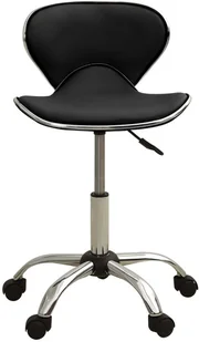 Fotel biurowy, krzesło biurowe VidaXL Taboret kosmetyczny, czarny, sztuczna skóra 323674 VidaXL - Fotele i krzesła biurowe - miniaturka - grafika 2