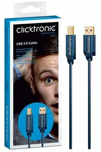 Clicktronic Kabel USB 2.0 70097 [1x Złącze męskie USB 2.0 A 1x Złącze męskie USB 2.0 B] 3 m niebieski - Kable USB - miniaturka - grafika 3
