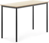 Meble do szkół i przedszkoli - AJ Produkty Biurko SONITUS, 1400x600x900 mm, brzoza laminat, antracyt - miniaturka - grafika 1