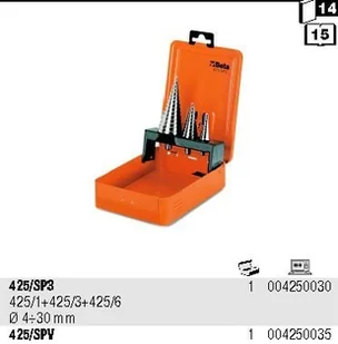BETA KPL.WIERTEŁ STOŻKOWYCH STOPN.4-30MM 3SZT 425/SP3 - Wiertła - miniaturka - grafika 2