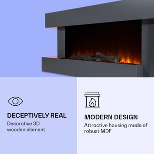 Klarstein Klarstein Studio Light & Fire 2 Smart kominek 1000/2000W MDF sterowanie przez Wi-Fi ACO7-Studio L&F 2 B - Kominki elektryczne - miniaturka - grafika 11