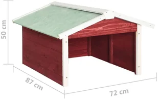 vidaXL Lumarko Garaż dla kosiarki robotycznej, 72x87x50, czerwono-biały, jodła 170881 - Pozostałe narzędzia ogrodowe - miniaturka - grafika 9