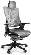 Fotele i krzesła biurowe - Unique Meble Fotel biurowy WAU2 czarny/elastomer tpe-8szary - miniaturka - grafika 1