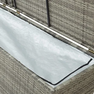 vidaXL Skrzynia ogrodowa z polirattanu, 200 x 50 x 60 cm, szara vidaXL - Pozostałe meble ogrodowe - miniaturka - grafika 2