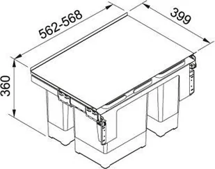 Franke Sortownik odpadów SORTER GARBO 60-3 121.0200.680 - Kosze na śmieci - miniaturka - grafika 6