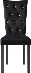 vidaXL Krzesła do jadalni, 2 szt., aksamitne, czarne - Krzesła - miniaturka - grafika 5