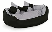 Legowiska dla psów - dibea legowisko dla psa  poduszka dla psa  sofa dla psa zmywalna z dwustronną poduszką (rozmiar i kolor do wyboru), czarny/szary - miniaturka - grafika 1