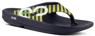 Klapki i japonki męskie - Oofos Klapki regeneracyjne OOriginal Sport Black Yellow Stripes - miniaturka - grafika 1