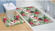 Dywaniki łazienkowe - Bellatex Zestaw dywaników łazienkowych Hibiskus 3D, 60 x 100 cm, 60 x 50 cm - miniaturka - grafika 1