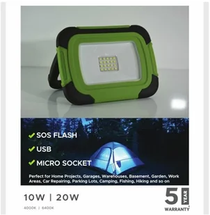 v-tac Projektor LED V-TAC 20W SAMSUNG CHIP Czujnik Ruchu Funkcja Cut-OFF Biały VT-20-S 6400K 1600lm - Lampy pozostałe - miniaturka - grafika 7