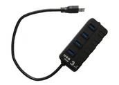 Huby USB - Akyga Hub USB Akyga AK-AD AK-AD-33 4x USB 3.0 czarny - miniaturka - grafika 1