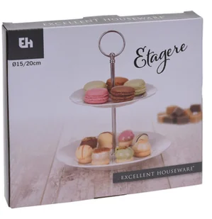 Orion Patera 2 piętrowa na ciastka ciasto porcelana 150169 - Tace i patery - miniaturka - grafika 5