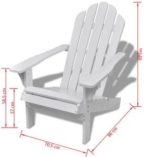 vidaXL vidaXL Drewniane krzesełko ogrodowe (Białe) - Fotele i krzesła ogrodowe - miniaturka - grafika 3