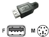 Kable USB - MCL samar myszy adapter (PS/2, 6-pin-USB-wtyczka na 4-pinowe złącze żeńskie) USB-AF/6M - miniaturka - grafika 1