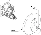 Baterie podtynkowe - Kludi Nova Fonte Bateria wannowo-prysznicowa podtynkowa termostatyczna czarny mat 208303915 - miniaturka - grafika 1
