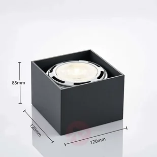 Lampenwelt com Spot sufitowy LED Mabel, kanciasty, ciemnoszary - Lampy sufitowe - miniaturka - grafika 5