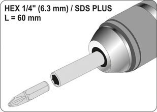 Yato ADAPTER SDS PLUS DO BITÓW 1/4 YT-04690 ZYSKAJ RABAT 30 ZŁ YT-04690 - Wkręty - miniaturka - grafika 4