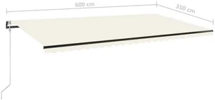 VidaXL Lumarko Automatycznie zwijana markiza, 600x350 cm, kremowa! 3069247 VidaXL - Markizy - miniaturka - grafika 8