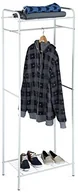 Wieszaki łazienkowe - Relaxdays Wieszak na ubrania z półką  Sandra, metalowy, wieszak na garderobę, z drążek na ubrania, buty półka na buty może być również stosowana do 10020564_49 - miniaturka - grafika 1
