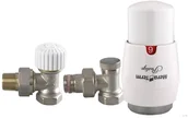 Akcesoria grzewcze - Vario Term Zestaw zaworów Econ Prestige biały, Typ zaworu: Kątowy EGS0206C/FK - miniaturka - grafika 1