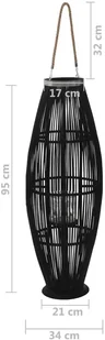 vidaXL Wiszący lampion na świece, bambusowy, czarny, 95 cm vidaXL - Świeczniki - miniaturka - grafika 5