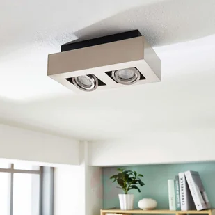 Lampenwelt com 2-punktowy spot LED Vince, nikiel satynowany - Lampy sufitowe - miniaturka - grafika 2