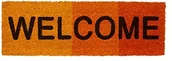 Wycieraczki - Relaxdays Wycieraczka wąska z sentencją Welcome i koloru z kokosa i gumowe jako wycieraczka PCW do wewnątrz i na zewnątrz Mata wejściowa z antypoślizgowym dno jako dywanik do drzwi 10020178_47 - miniaturka - grafika 1