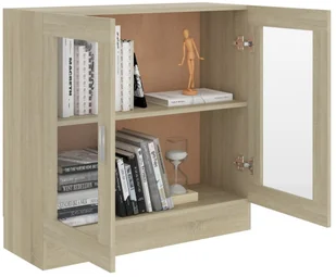 VidaXL Witryna, kolor dąb sonoma, 82,5x30,5x80 cm, płyta wiórowa 802744 VidaXL - Witryny - miniaturka - grafika 4