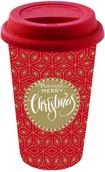 Kubki - Nuova Cer Easy life r2s PORCELANOWY KUBEK PODRÓŻNY - Merry Christmas - Z POKRYWKĄ 350 ml 129 TMCH - miniaturka - grafika 1