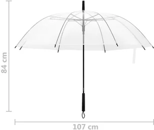vidaXL Lumarko Parasolka przezroczysta, 107 cm 149141 - Wieszaki i stojaki - miniaturka - grafika 6