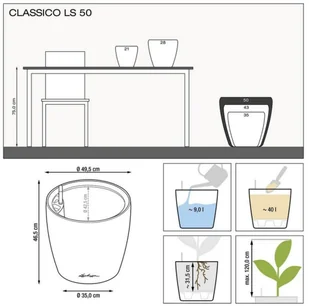Lechuza Donica CLASSICO LS 50/47 espresso metalik CLASSICO LS 50 ESPRE - Donice - miniaturka - grafika 3