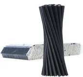 Słomki do napojów - GSG24 Słomki papierowe BIO ekologiczne PAPER STRAWS grube 8/205mm - czarne 500szt. - miniaturka - grafika 1