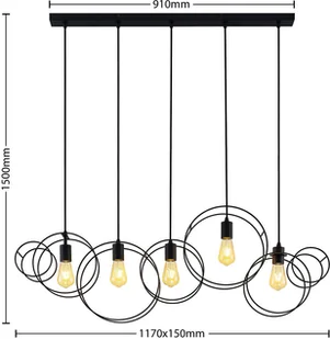 Lucande Lucande Andrik lampa wisząca, 5-pkt., okręgi - Lampy sufitowe - miniaturka - grafika 5