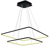 Lampy sufitowe - Mdeco LAMPA wisząca SLIM/000006/3000/B MDECO kwadratowa OPRAWA metalowy ZWIS LED 66W 3000K do biura czarny - miniaturka - grafika 1