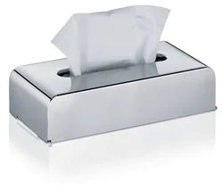 Kela Faber 22860 pudełko na chusteczki kosmetyczne z uchwytem naściennym, wymiary 27 x 12,5 x 7cm, wykonane ze stali szlachetnej 18/10, kolor błyszczący srebrny 22860 - Akcesoria łazienkowe - miniaturka - grafika 2