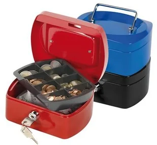 Metalkas Q-CONNECT na pieniądze Q-CONNECT, mała, 155x75x120mm, niebieska KF02608 - Sejfy i kasy pancerne - miniaturka - grafika 2