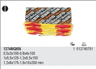 Beta KPL. 6 WKRĘTAKÓW PŁ.WĄSKICH W IZOL. 1274MQ/S6 - Śrubokręty - miniaturka - grafika 2