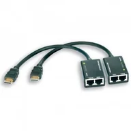 Złącza, przejściówki, adaptery - Techly Extender HDMI po skrętce Cat. 5e/6 do 30m, czarny 301153 - miniaturka - grafika 1