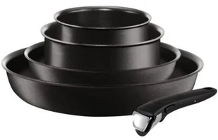 Tefal l65491 Ingenio Performance patelnia i zestaw garnków 5-częściowy zestaw patelni, garnków, aluminiowa, czarna, 37 x 37 x 19.5 cm L65491 - Zestawy garnków i patelni - miniaturka - grafika 2