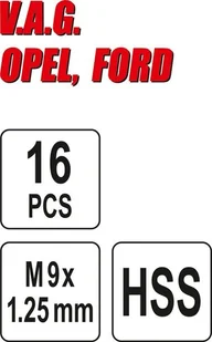 Yato ZESTAW NAPRAWCZY GWINTÓW ZACISKÓW HAMULCOWYCH FORD/OPEL/VAG 16 ELEMENTÓW - Narzędzia warsztatowe - miniaturka - grafika 4