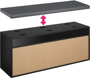 tectake Szafka na buty z ławką Natalya - czarny 403624 - Szafki na buty - miniaturka - grafika 3