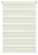 Rolety - Gardinia roleta dzień noc do zawieszania lub przyklejenia, podwójna roleta z cięgnem bocznym, przejrzyste i nieprzeźroczyste paski, wszystkie elementy rolety w zestawie , kremowy, 60 x 150 cm 31084 - miniaturka - grafika 1
